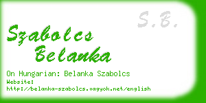 szabolcs belanka business card